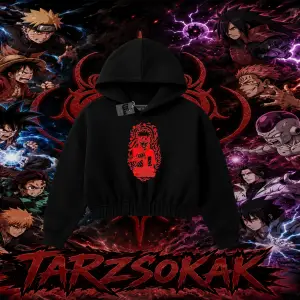 Naruto Uzumaki Premium Anime Kadın Crop Kapşonlu Sweatshirt Beyaz