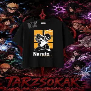 Naruto Uzumaki Premium Anime Kadın Crop Tişört Beyaz