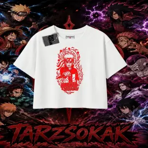 Naruto Uzumaki Premium Anime Kadın Crop Tişört Beyaz