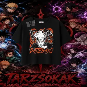 Naruto Uzumaki Premium Anime Kadın Crop Tişört Beyaz