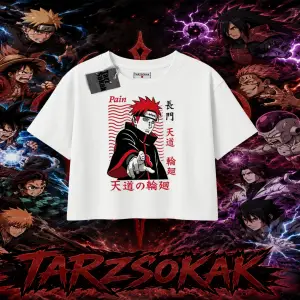 Naruto Uzumaki Premium Anime Kadın Crop Tişört Beyaz