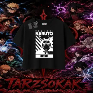 Naruto Uzumaki Premium Anime Kadın Crop Tişört Beyaz