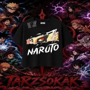 Naruto Uzumaki Premium Anime Kadın Crop Tişört Beyaz