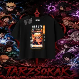 Naruto Uzumaki Premium Anime Kadın Crop Tişört Beyaz