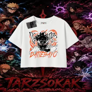 Naruto Uzumaki Premium Anime Kadın Crop Tişört Beyaz