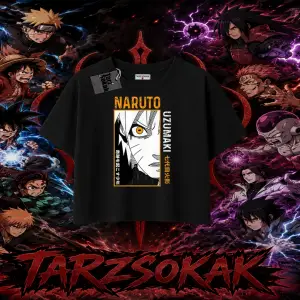 Naruto Uzumaki Premium Anime Kadın Crop Tişört Beyaz