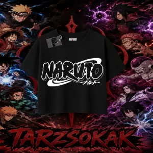 Naruto Uzumaki Premium Anime Kadın Crop Tişört Beyaz