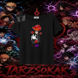 Naruto Uzumaki Premium Anime Kadın Kayık Yaka Tişört Beyaz