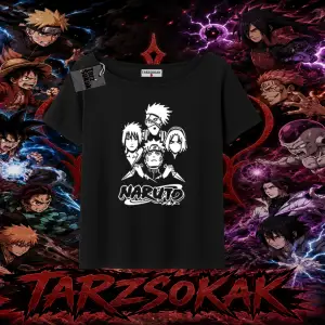 Naruto Uzumaki Premium Anime Kadın Kayık Yaka Tişört Beyaz