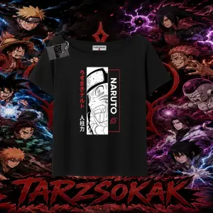 Naruto Uzumaki Premium Anime Kadın Kayık Yaka Tişört Beyaz