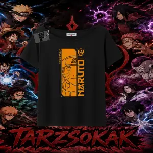 Naruto Uzumaki Premium Anime Kadın Kayık Yaka Tişört Beyaz