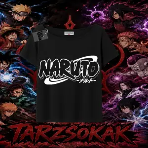 Naruto Uzumaki Premium Anime Kadın Kayık Yaka Tişört Beyaz