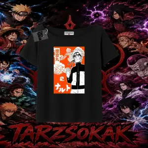 Naruto Uzumaki Premium Anime Kadın Kayık Yaka Tişört Beyaz