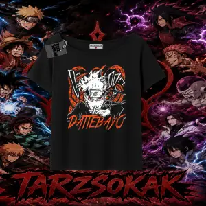 Naruto Uzumaki Premium Anime Kadın Kayık Yaka Tişört Beyaz