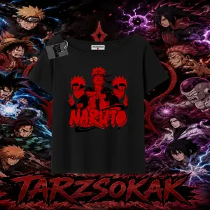 Naruto Uzumaki Premium Anime Kadın Kayık Yaka Tişört Beyaz
