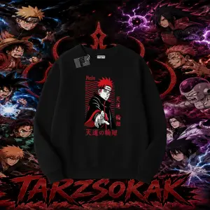 Naruto Uzumaki Premium Anime Oversize Unisex Bisiklet Yaka Sweatshirt Beyaz