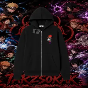 Naruto Uzumaki Premium Anime Oversize Unisex Hırka & Çeket Fermuarlı Sweatshirt Beyaz