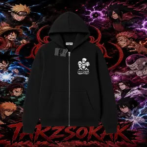 Naruto Uzumaki Premium Anime Oversize Unisex Hırka & Çeket Fermuarlı Sweatshirt Beyaz