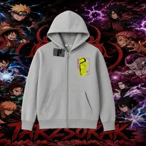 Naruto Uzumaki Premium Anime Oversize Unisex Hırka & Çeket Fermuarlı Sweatshirt Beyaz