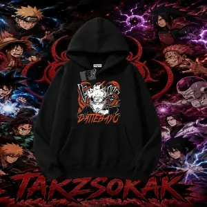 Naruto Uzumaki Premium Anime Oversize Unisex Kapşonlu Sweatshirt Beyaz