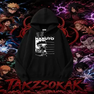 Naruto Uzumaki Premium Anime Oversize Unisex Kapşonlu Sweatshirt Beyaz