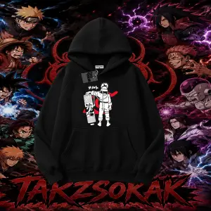 Naruto Uzumaki Premium Anime Oversize Unisex Kapşonlu Sweatshirt Beyaz