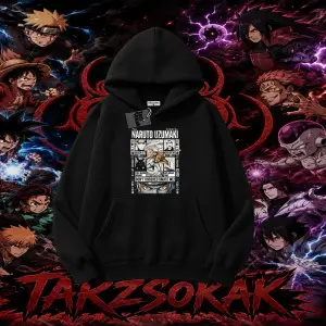 Naruto Uzumaki Premium Anime Oversize Unisex Kapşonlu Sweatshirt Beyaz