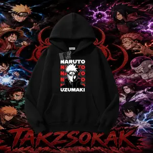 Naruto Uzumaki Premium Anime Oversize Unisex Kapşonlu Sweatshirt Beyaz