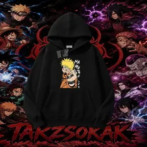 Naruto Uzumaki Premium Anime Oversize Unisex Kapşonlu Sweatshirt Beyaz