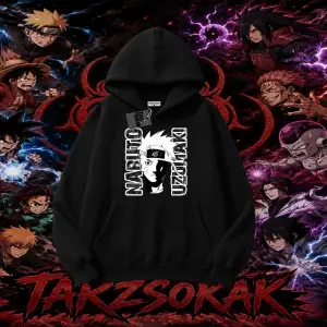 Naruto Uzumaki Premium Anime Oversize Unisex Kapşonlu Sweatshirt Beyaz
