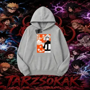 Naruto Uzumaki Premium Anime Oversize Unisex Kapşonlu Sweatshirt Beyaz