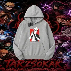 Naruto Uzumaki Premium Anime Oversize Unisex Kapşonlu Sweatshirt Beyaz
