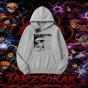 Naruto Uzumaki Premium Anime Oversize Unisex Kapşonlu Sweatshirt Beyaz