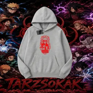 Naruto Uzumaki Premium Anime Oversize Unisex Kapşonlu Sweatshirt Beyaz