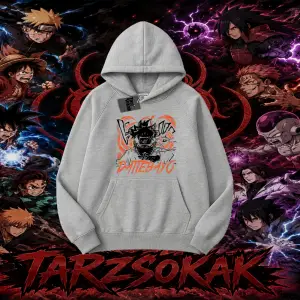 Naruto Uzumaki Premium Anime Oversize Unisex Kapşonlu Sweatshirt Beyaz