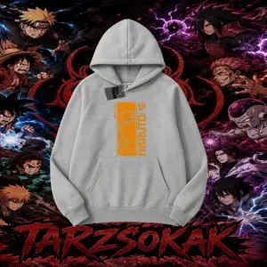 Naruto Uzumaki Premium Anime Oversize Unisex Kapşonlu Sweatshirt Beyaz