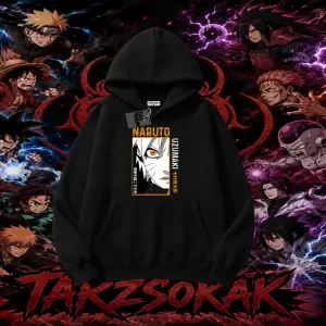 Naruto Uzumaki Premium Anime Oversize Unisex Kapşonlu Sweatshirt Beyaz