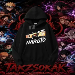 Naruto Uzumaki Premium Anime Oversize Unisex Kapşonlu Sweatshirt Beyaz