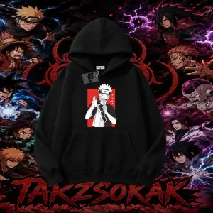 Naruto Uzumaki Premium Anime Oversize Unisex Kapşonlu Sweatshirt Beyaz