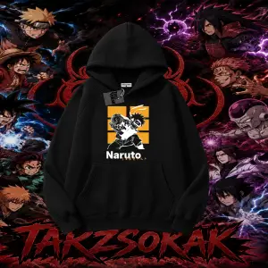 Naruto Uzumaki Premium Anime Oversize Unisex Kapşonlu Sweatshirt Beyaz