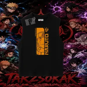 Naruto Uzumaki Premium Anime Oversize Unisex Kolsuz Tişört Beyaz