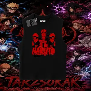 Naruto Uzumaki Premium Anime Oversize Unisex Kolsuz Tişört Beyaz
