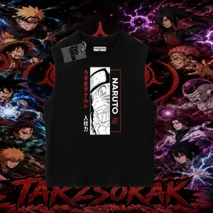 Naruto Uzumaki Premium Anime Oversize Unisex Kolsuz Tişört Beyaz