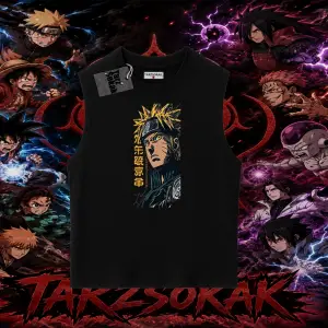 Naruto Uzumaki Premium Anime Oversize Unisex Kolsuz Tişört Beyaz