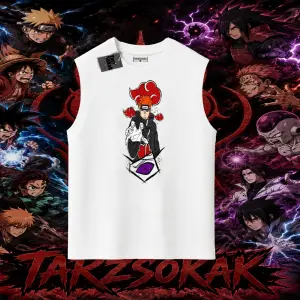 Naruto Uzumaki Premium Anime Oversize Unisex Kolsuz Tişört Beyaz