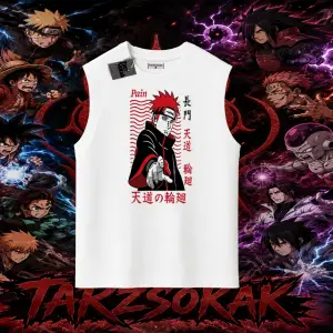 Naruto Uzumaki Premium Anime Oversize Unisex Kolsuz Tişört Beyaz