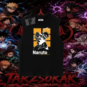 Naruto Uzumaki Premium Anime Oversize Unisex Kolsuz Tişört Beyaz