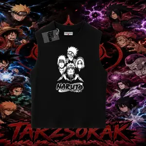 Naruto Uzumaki Premium Anime Oversize Unisex Kolsuz Tişört Beyaz