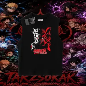 Naruto Uzumaki Premium Anime Oversize Unisex Kolsuz Tişört Beyaz