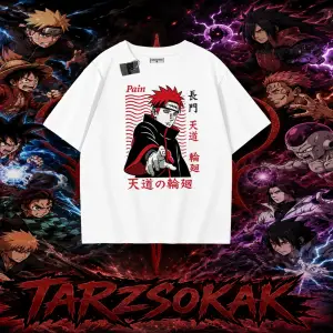 Naruto Uzumaki Premium Anime Oversize Unisex Tişört Beyaz